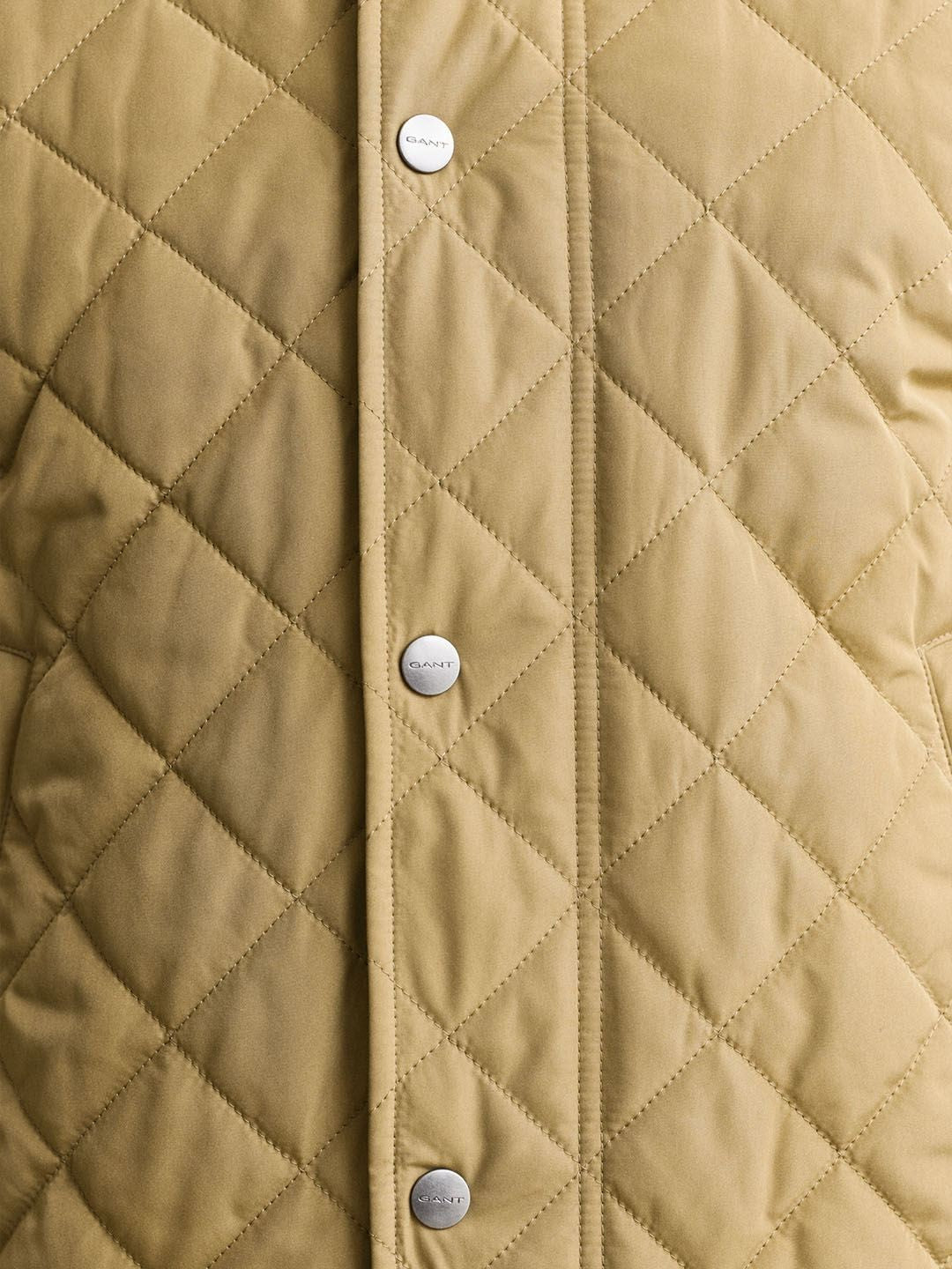 Gant Men Khaki Quilted Regular Fit Classic Quilted Jacket