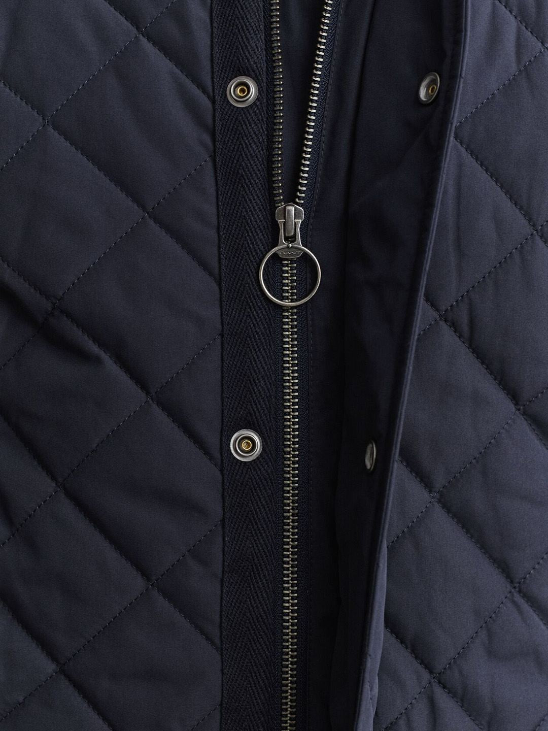Gant Men Navy Blue Regular Fit Classic Quilted Jacket