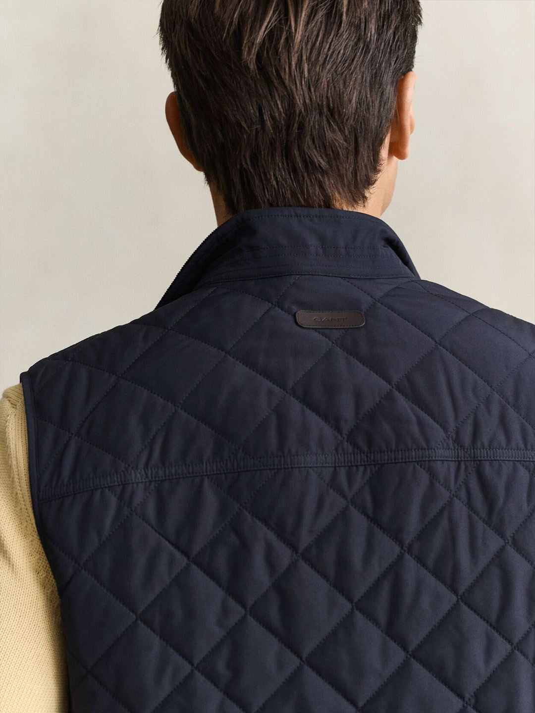 Gant Men Navy Blue Regular Fit Classic Quilted Jacket