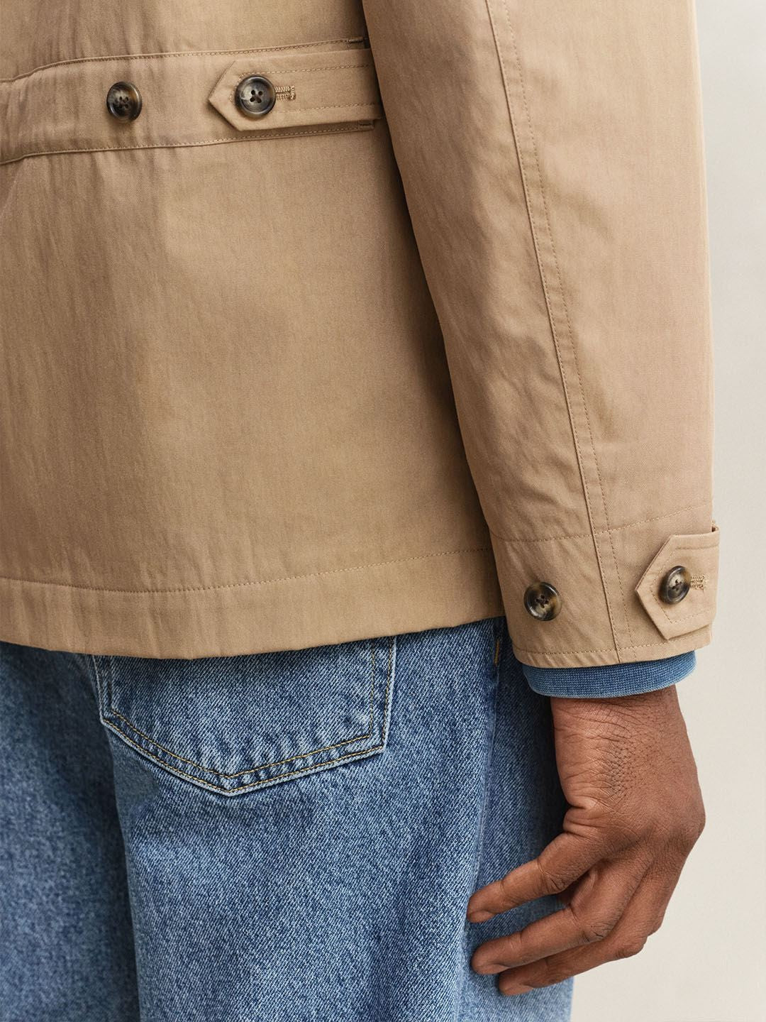 GANT Men Beige Solid Regular Fit Jacket