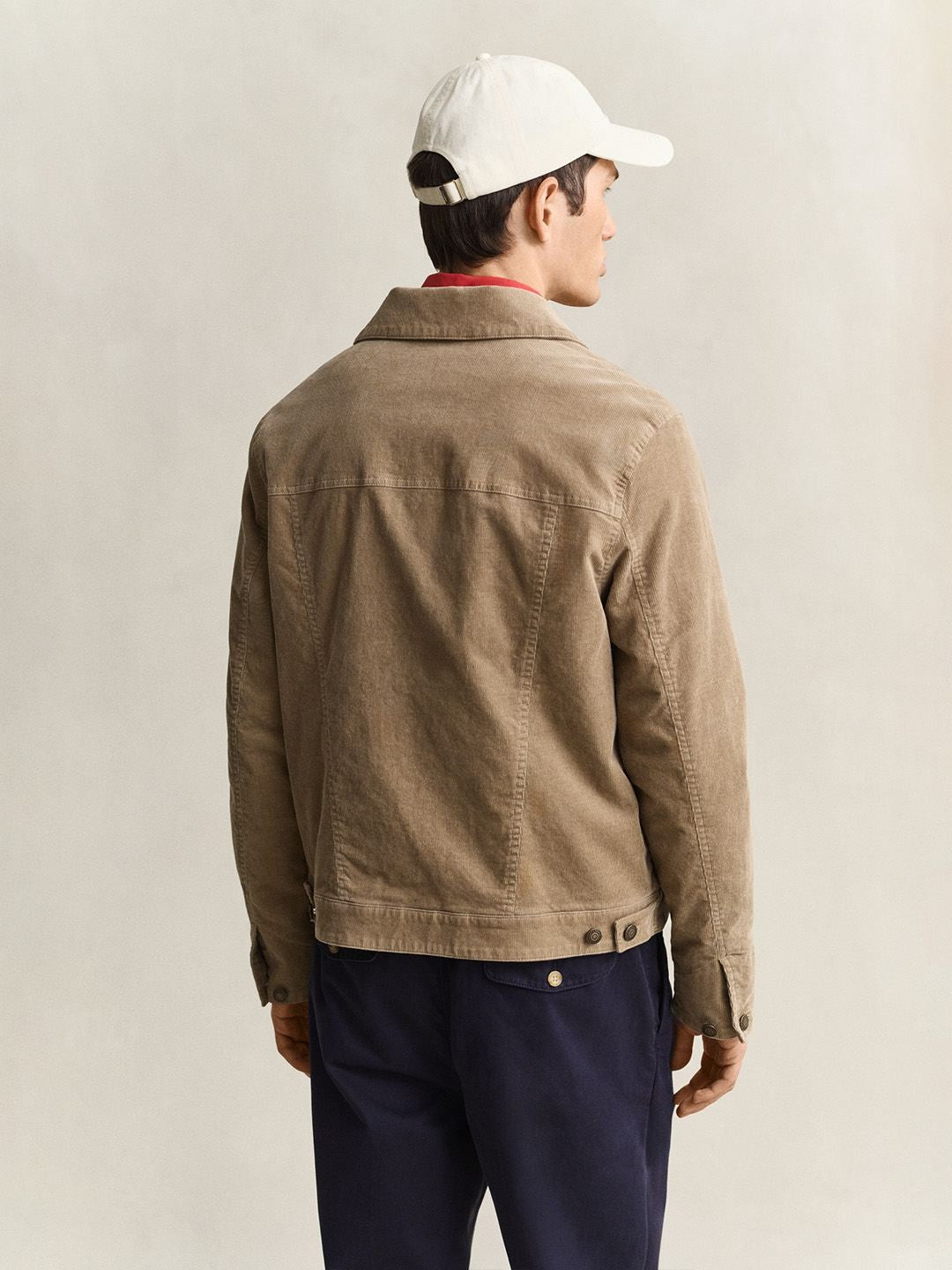 GANT Men Beige Solid Regular Fit Corduroy Jacket