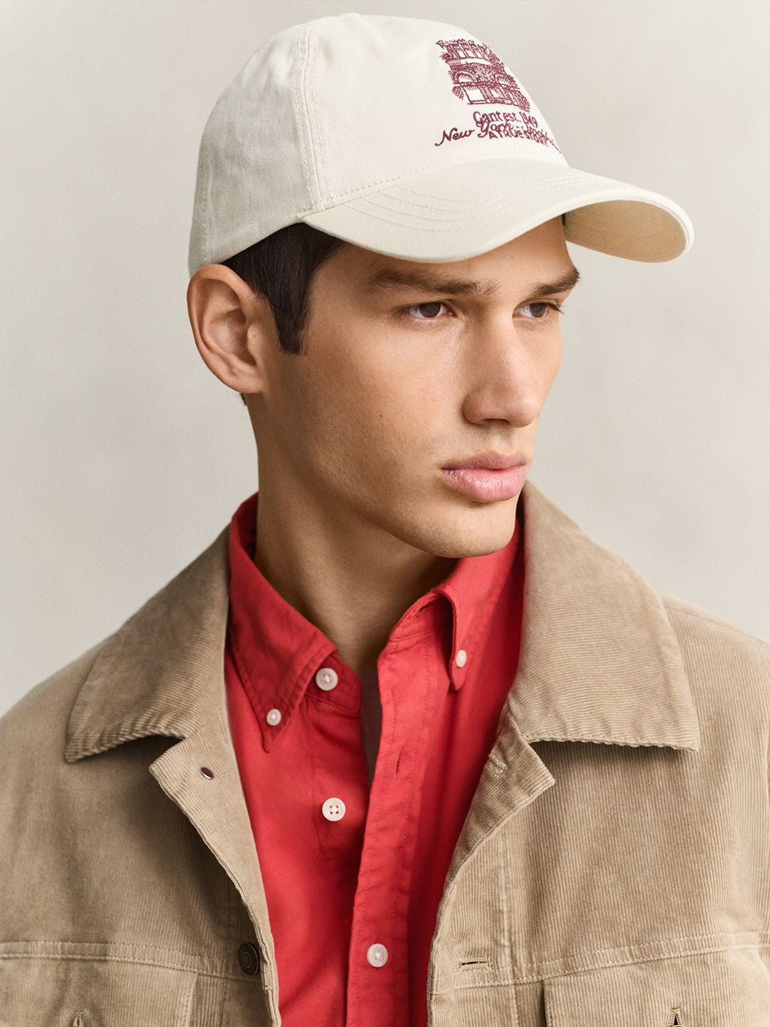 GANT Men Beige Solid Regular Fit Corduroy Jacket