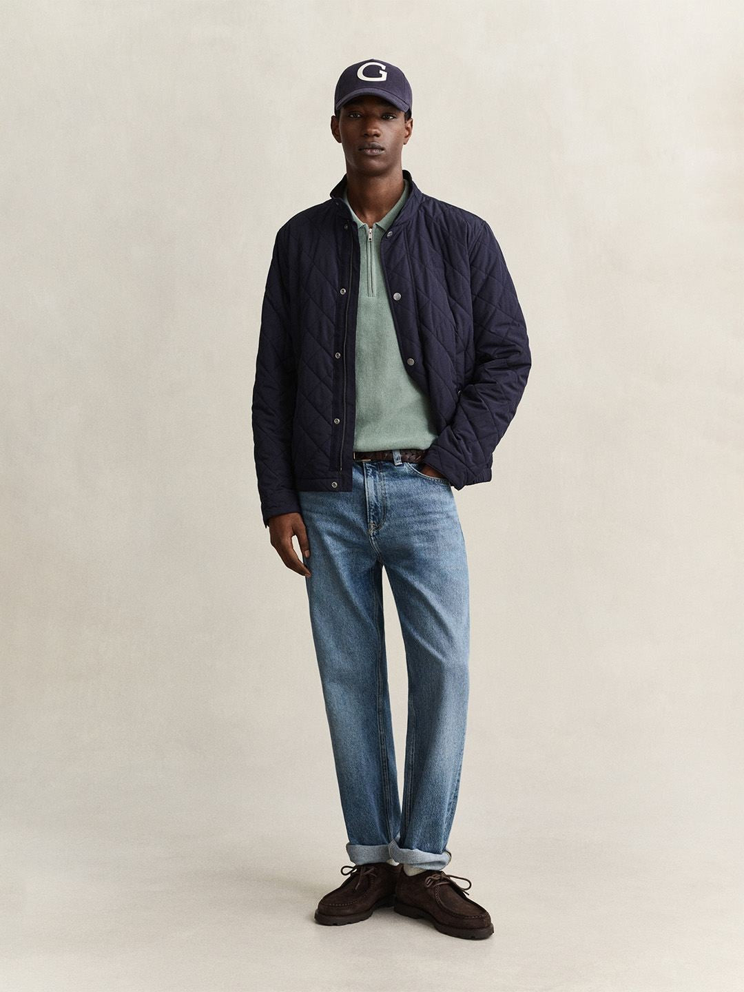 Gant Men Green Solid Regular Fit Polo Sweater
