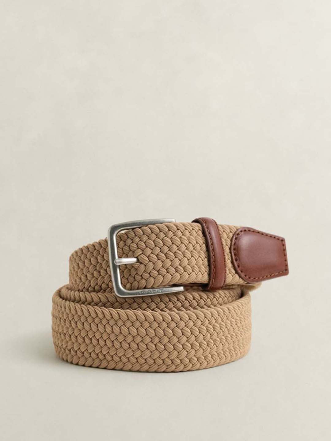 Gant Men Beige Braided Elastic Belt