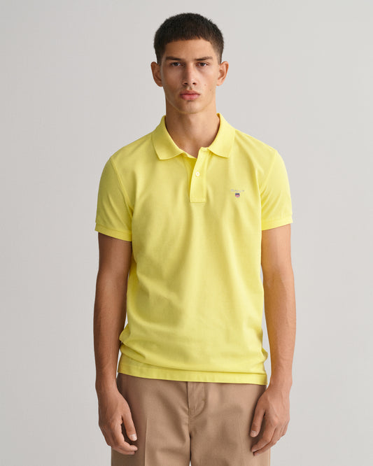Gant Yellow Original Slim Fit Pique Polo T-Shirt