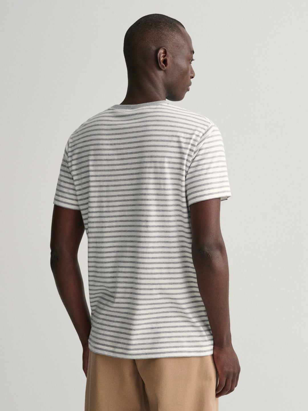 Gant Grey Striped Regular Fit T-Shirt