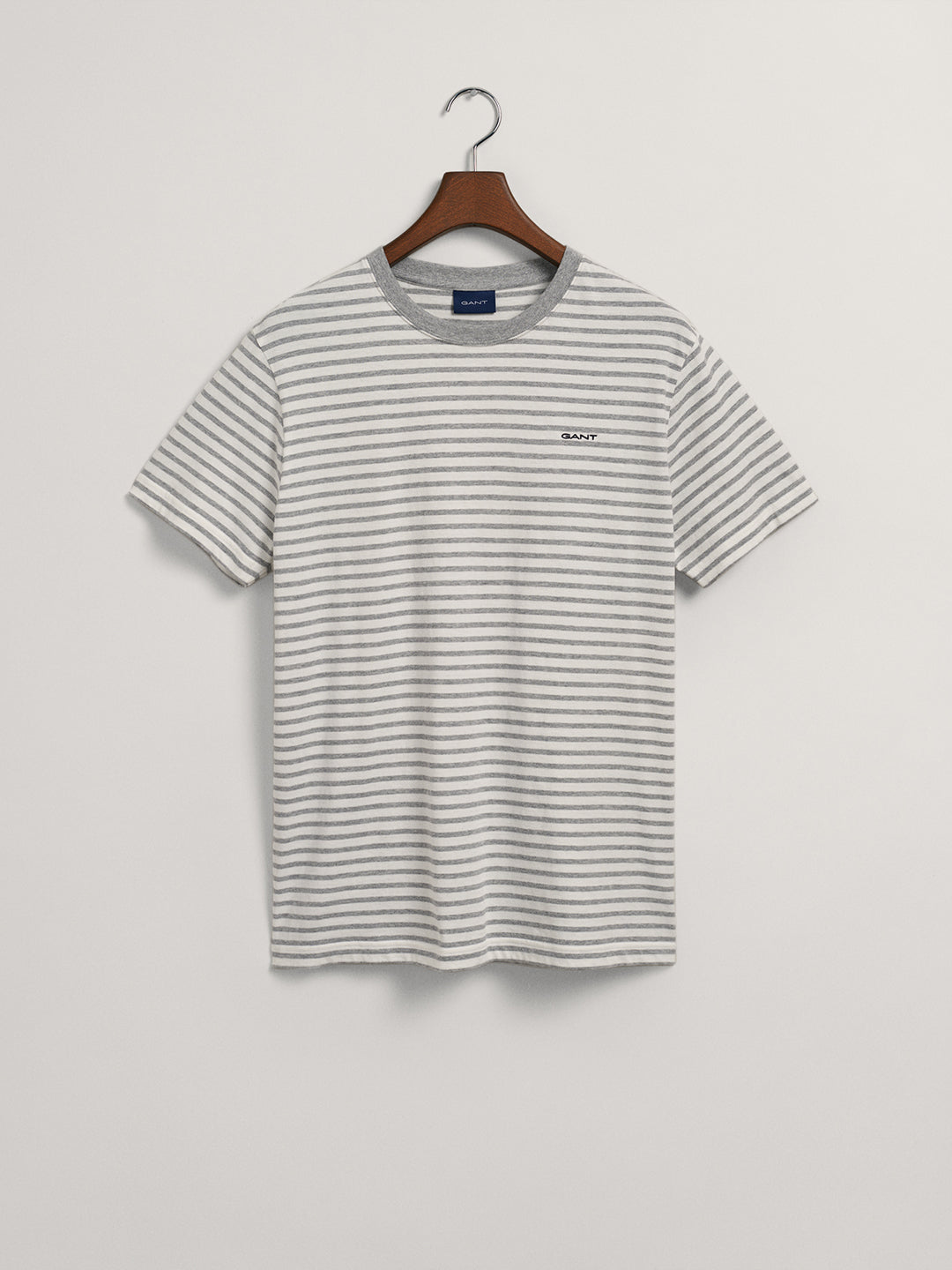 Gant Grey Striped Regular Fit T-Shirt