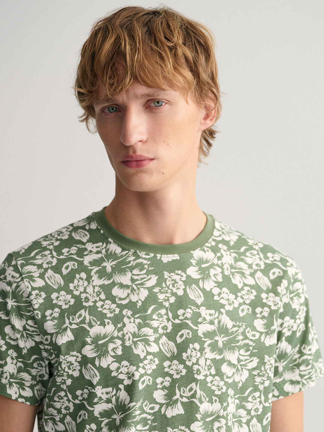 Gant Green Floral Print Regular Fit T-Shirt
