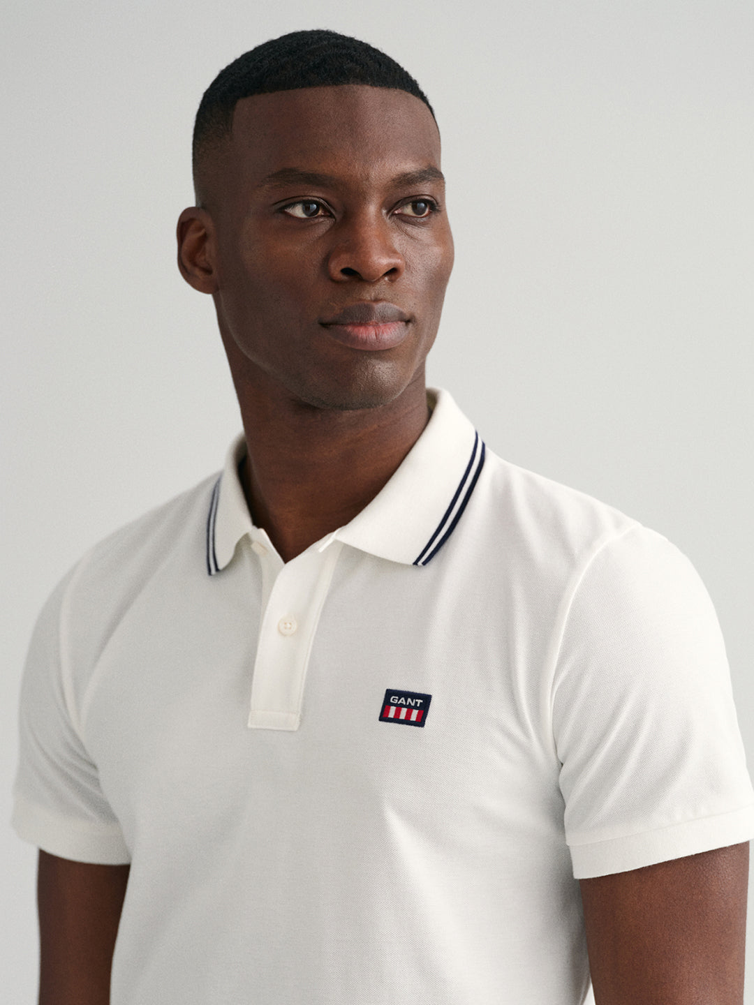 Gant White Regular Fit Pique Polo T-Shirt