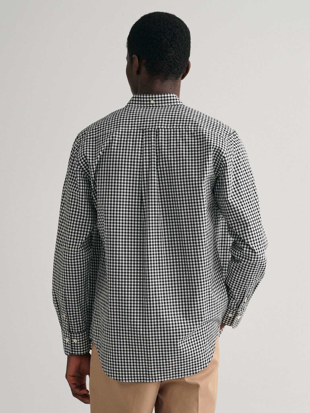 Gant Black Broadcloth Gingham Checked Regular Fit Shirt