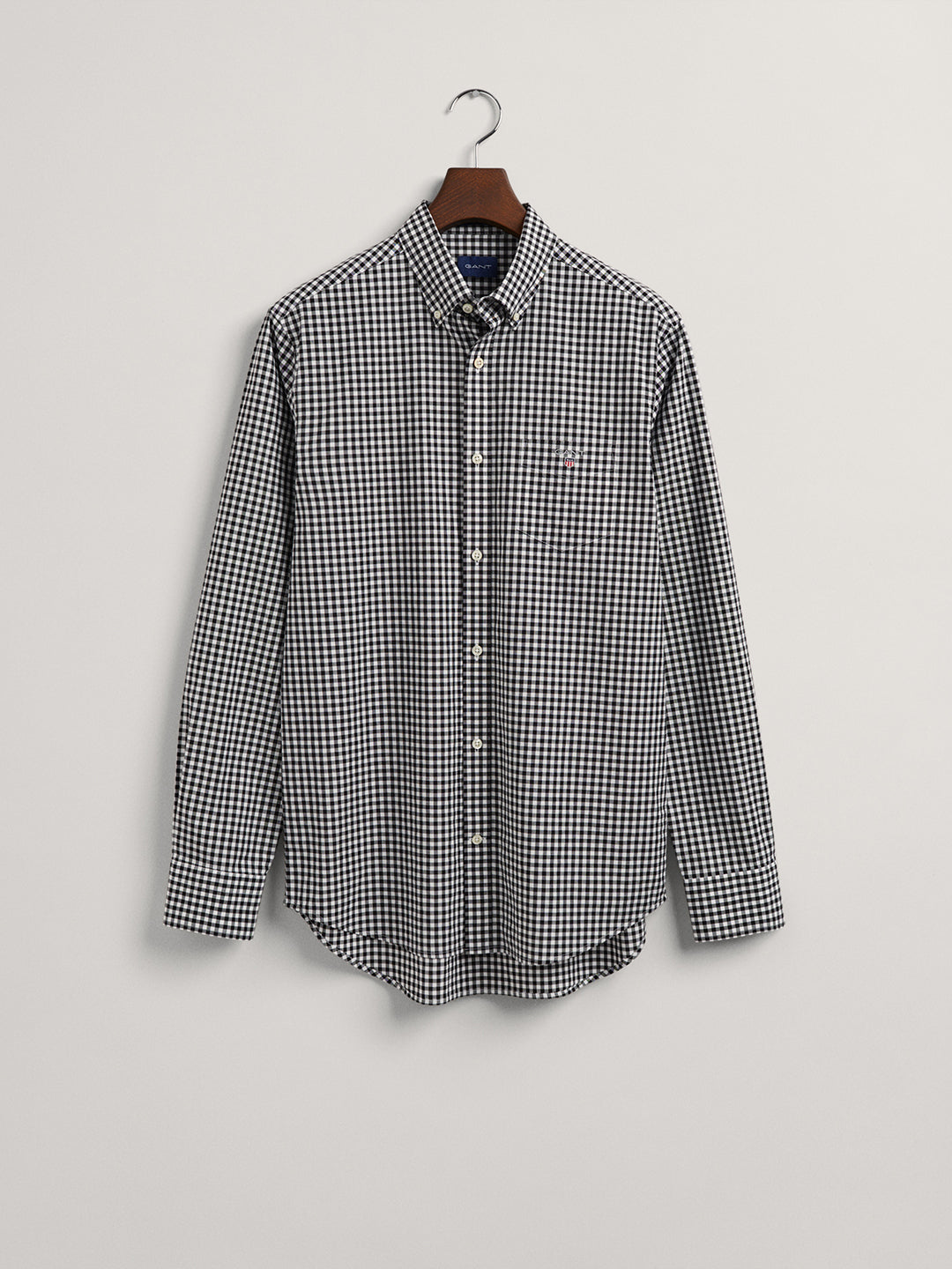 Gant Black Broadcloth Gingham Checked Regular Fit Shirt