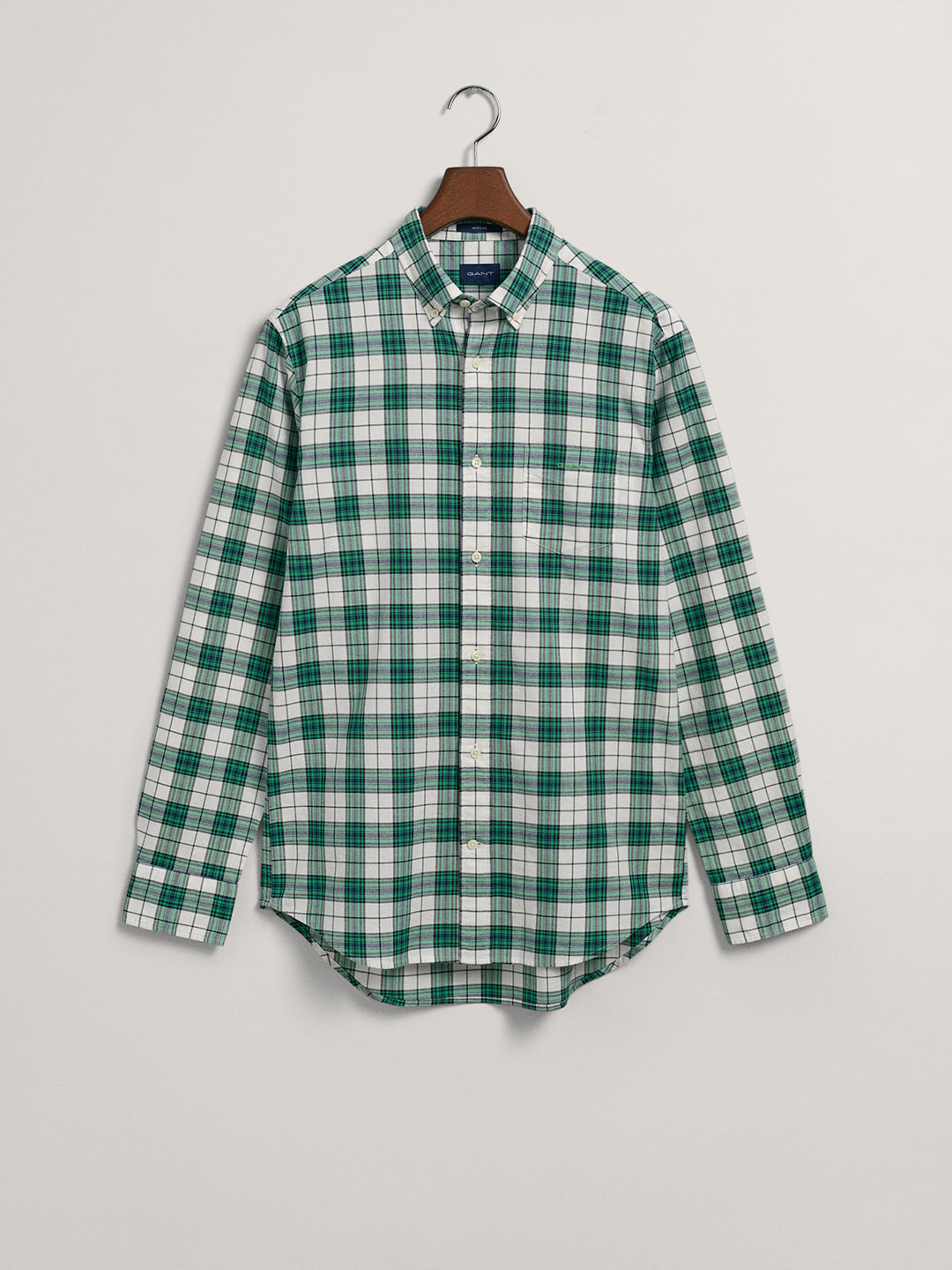 Gant Green Oxford Checked Regular Fit Shirt
