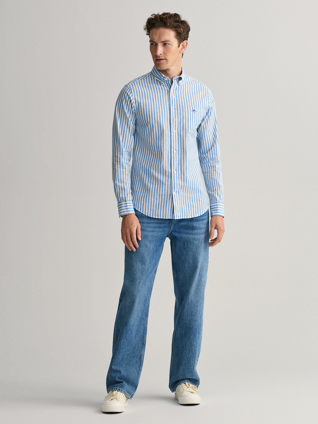 Gant Blue Striped Regular Fit Shirt