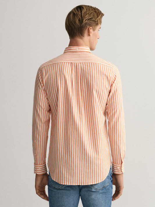 Gant Orange Striped Regular Fit Shirt