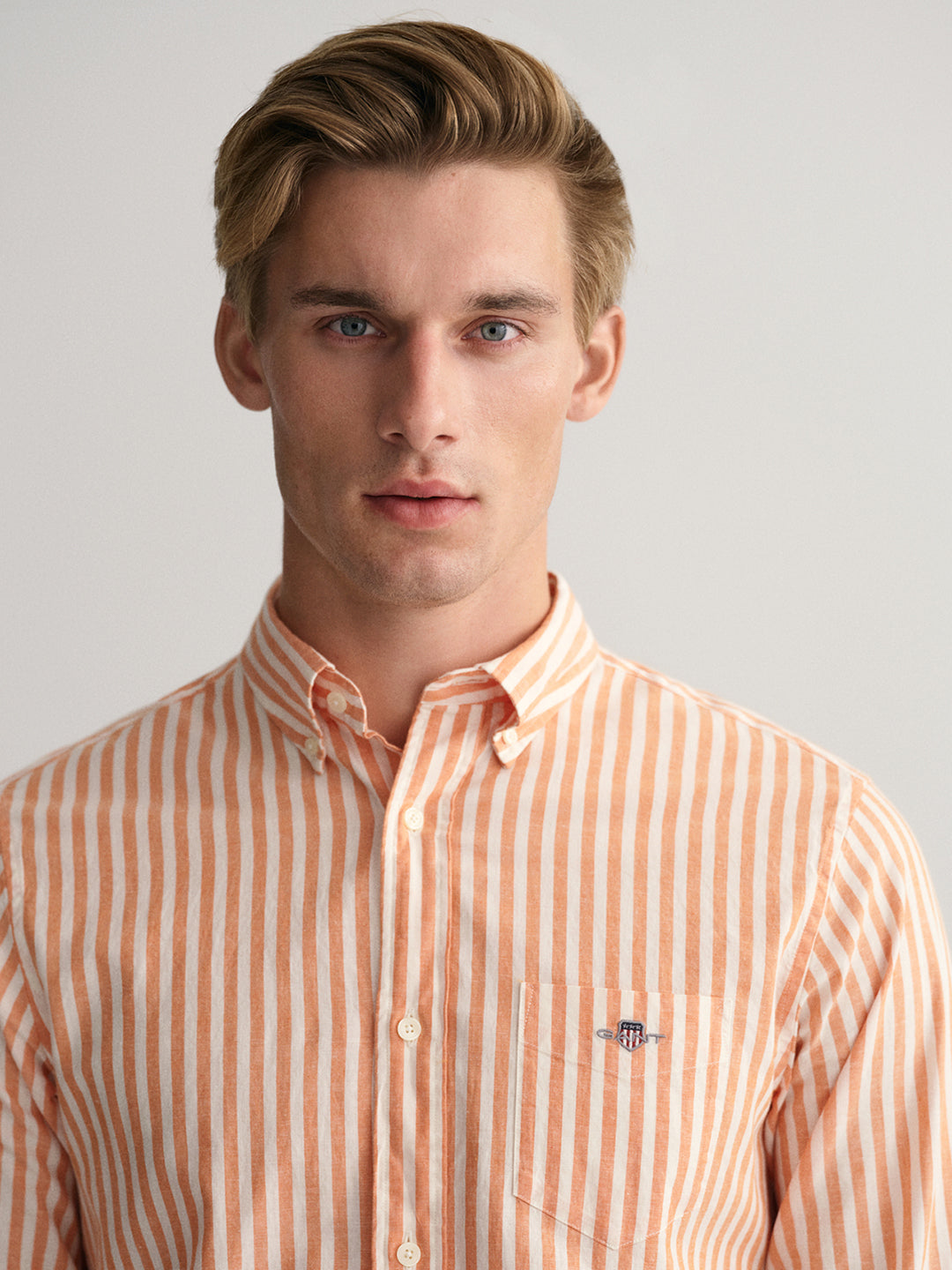 Gant Orange Striped Regular Fit Shirt