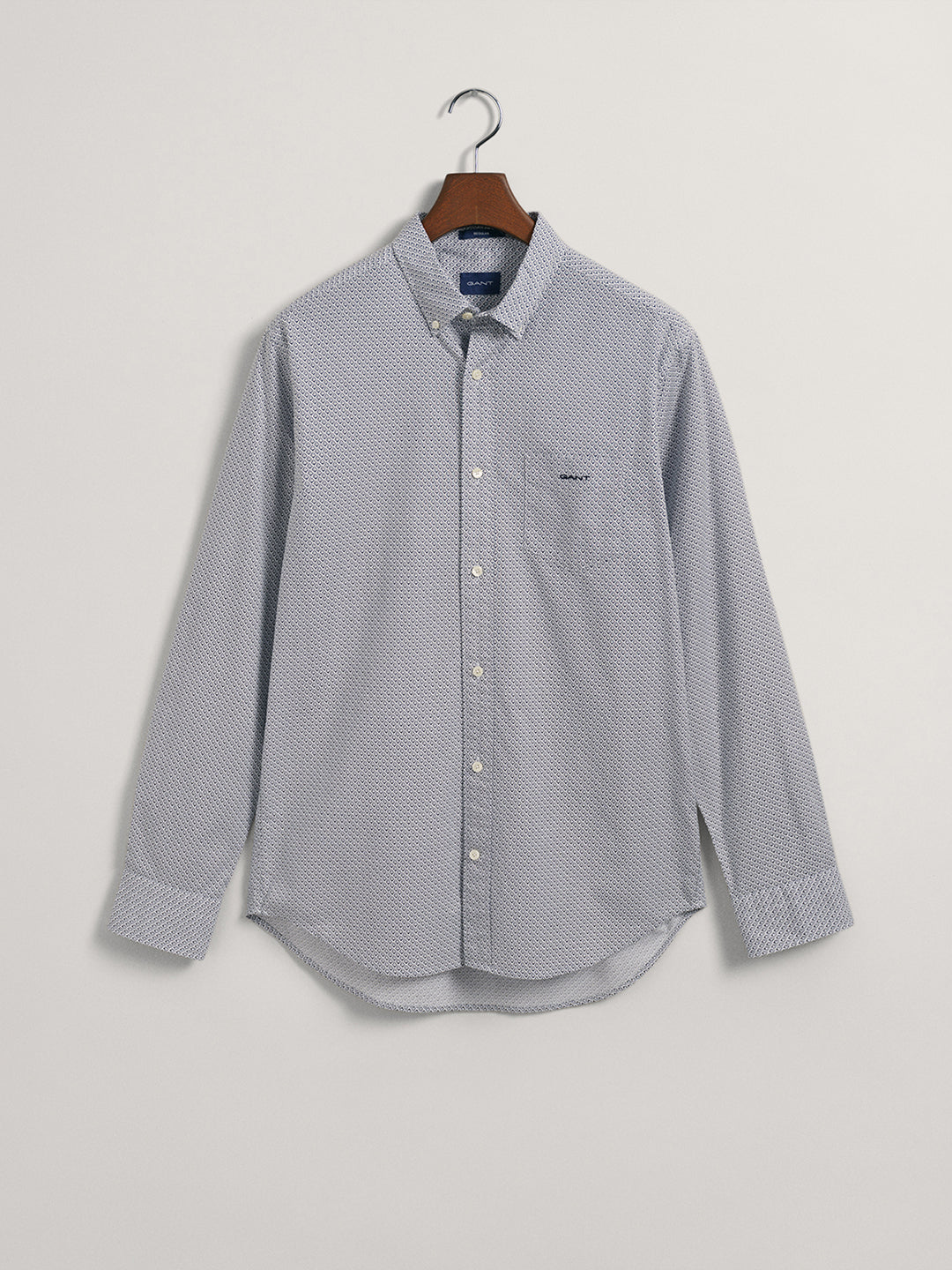 Gant Blue Micro Checked Regular Fit Shirt