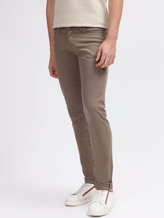 Gant Men Brown Solid Super Slim Mid Rise Jeans