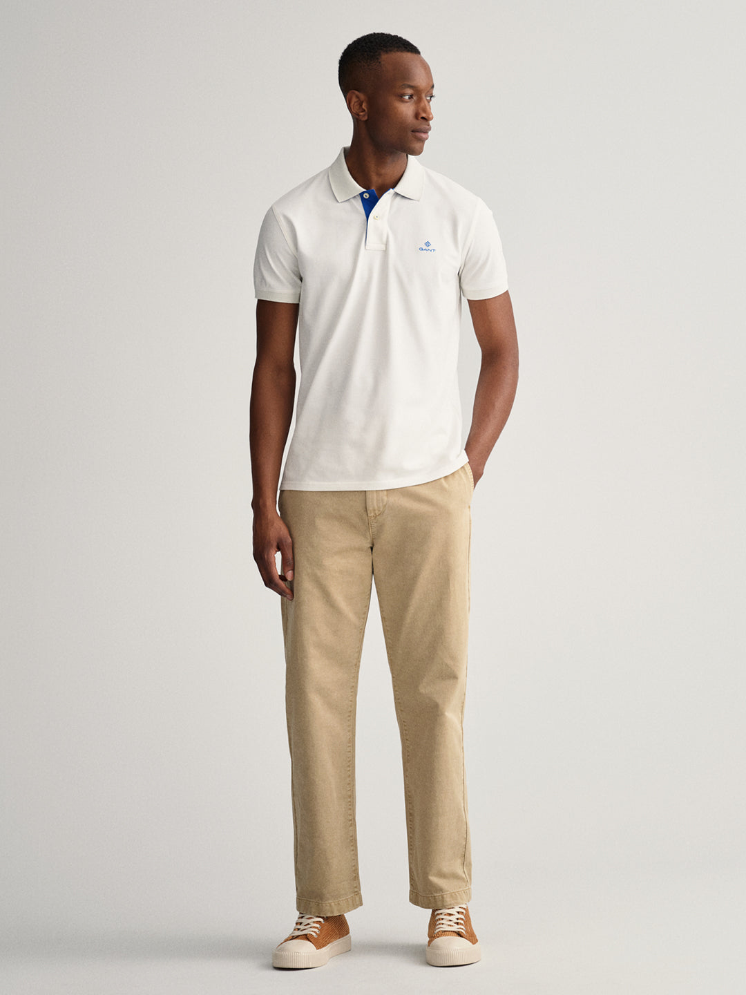 Gant White Regular Fit Polo T-Shirt