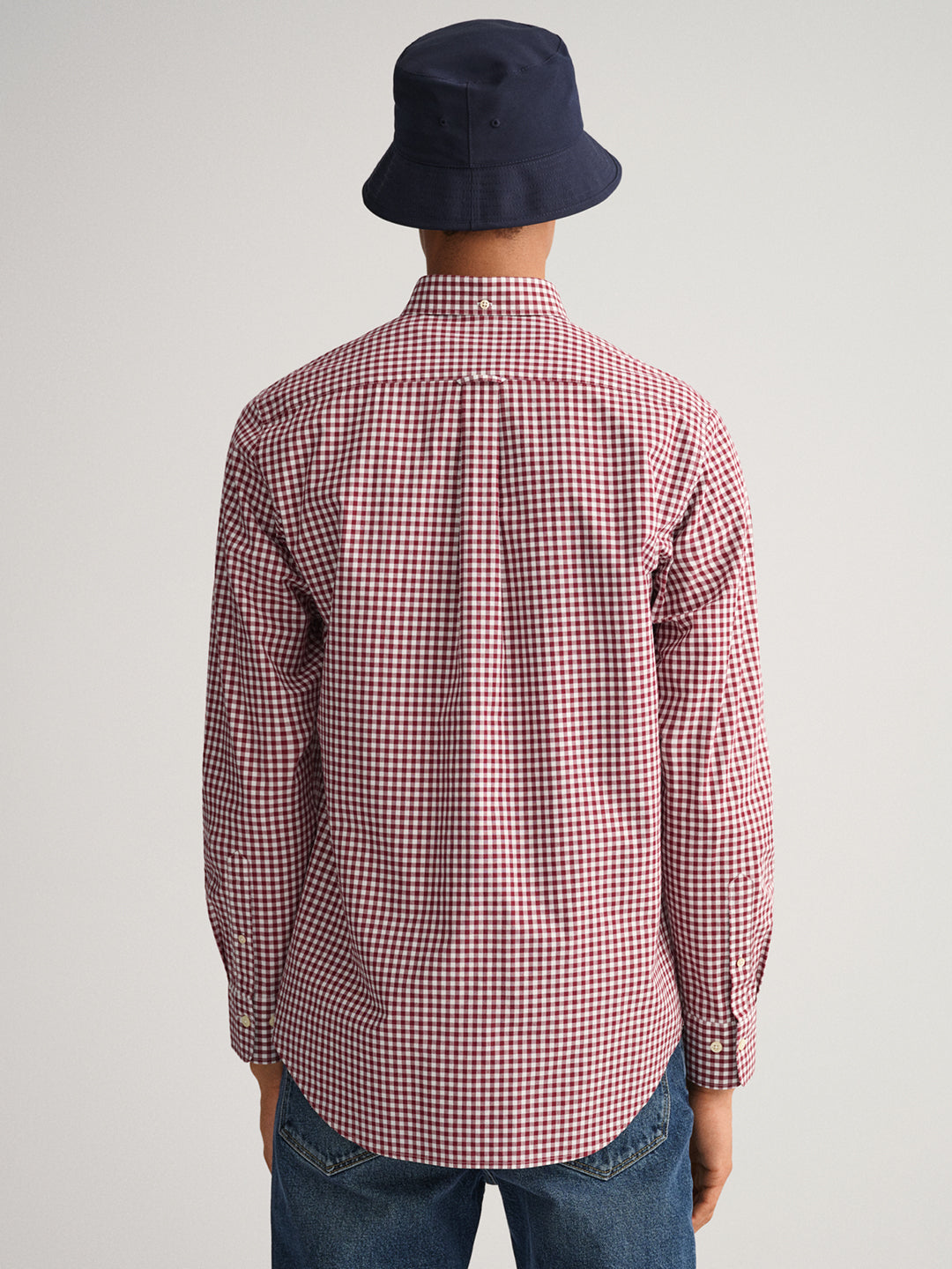 Gant Navy Blue Checked Regular Fit Shirt