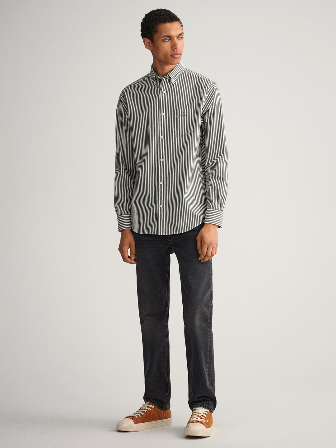 Gant Green Striped Regular Fit Shirt
