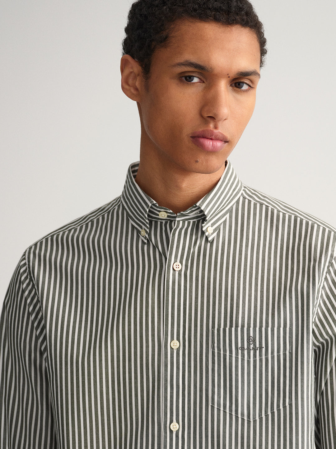 Gant Green Striped Regular Fit Shirt