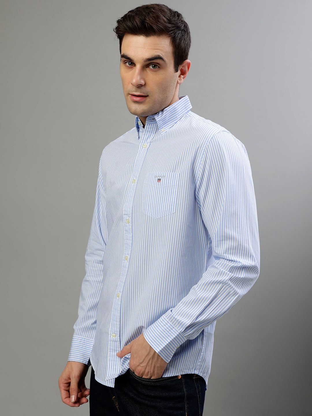 Gant Blue Striped Regular Fit Shirt