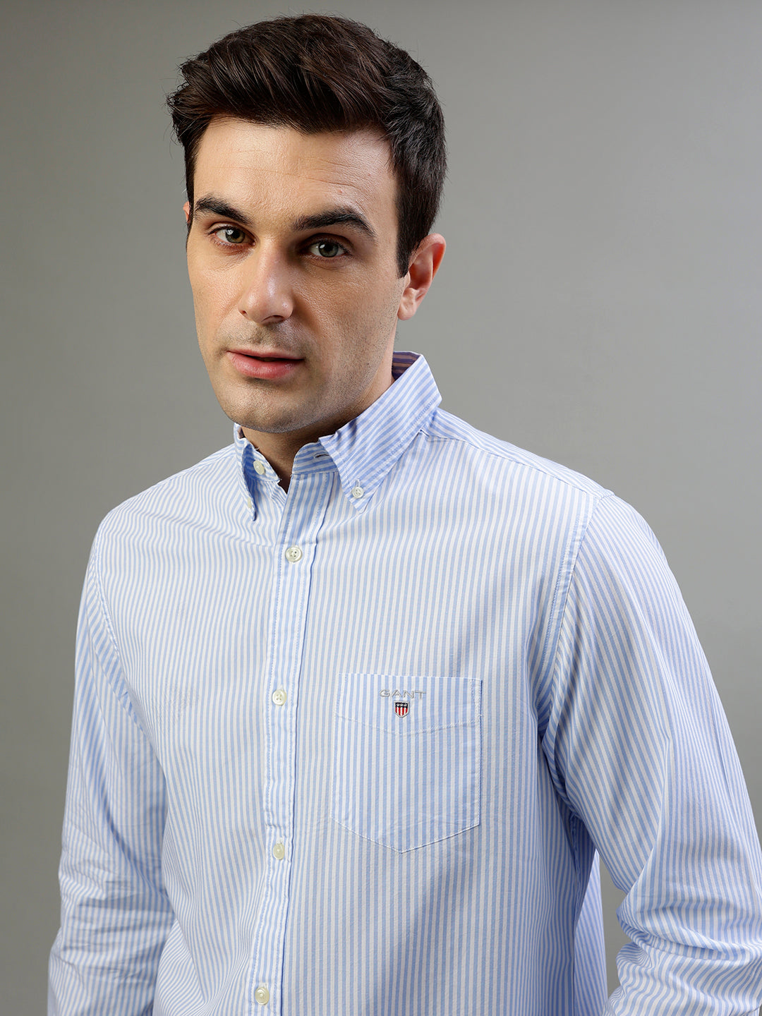 Gant Blue Striped Regular Fit Shirt
