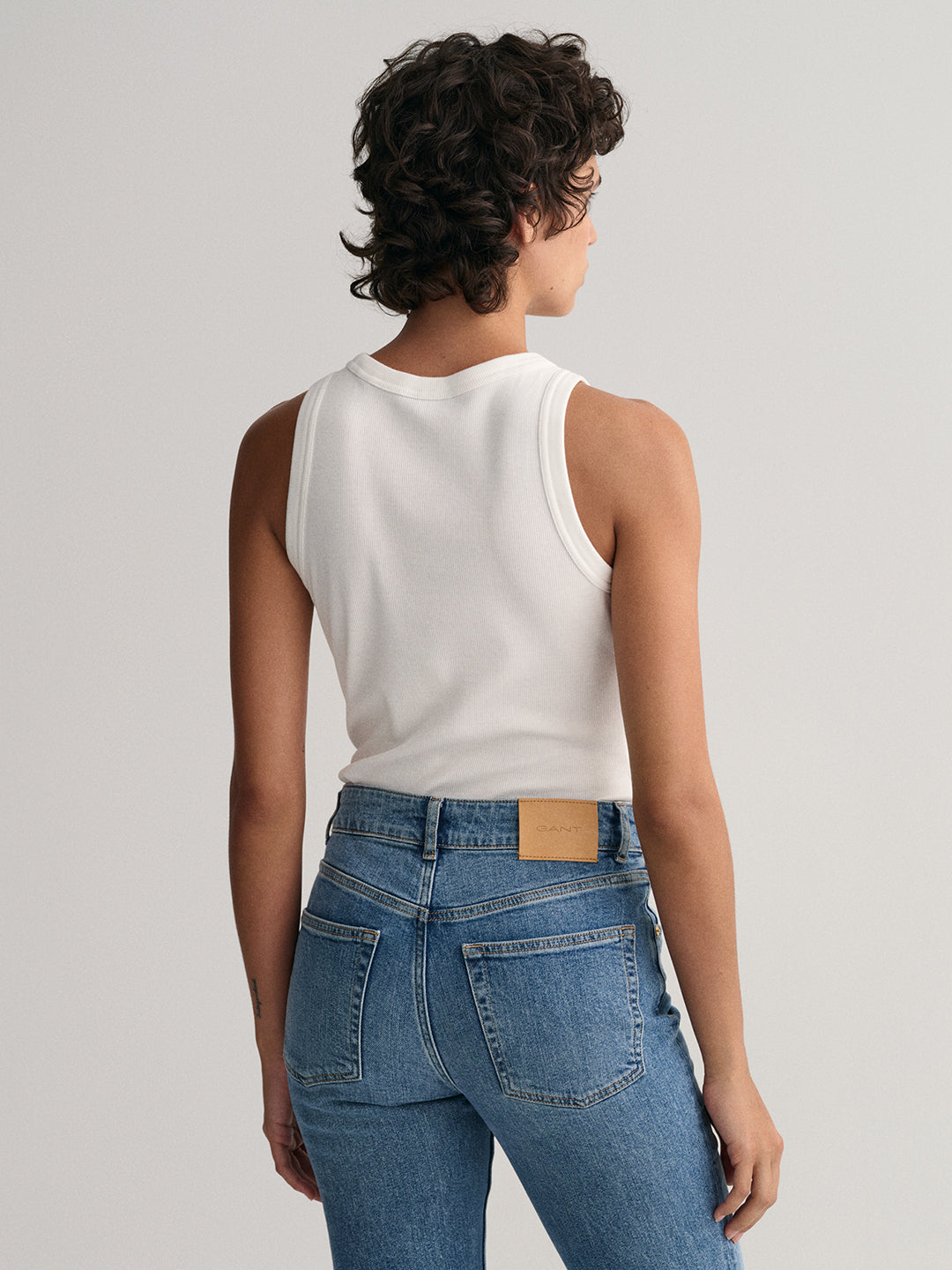 Gant White Preppy Slim Fit Tank Top