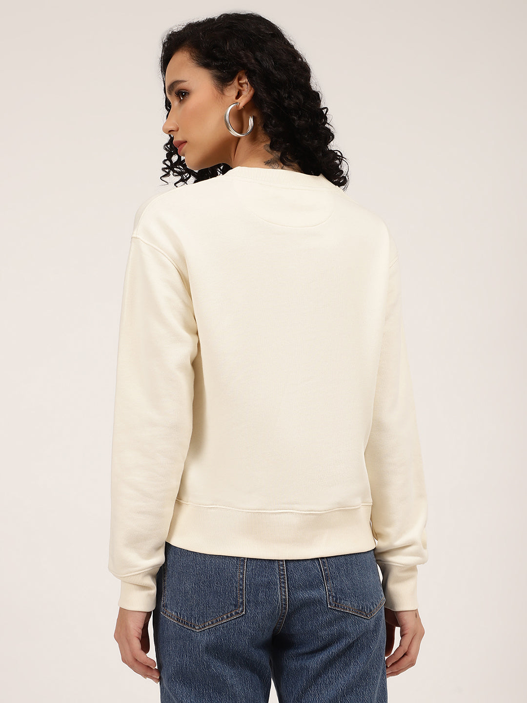Gant Women Cream-Coloured Printed Sweatshirt