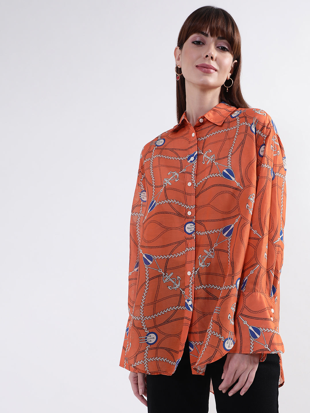 Gant Orange Printed Comfort Fit Shirt