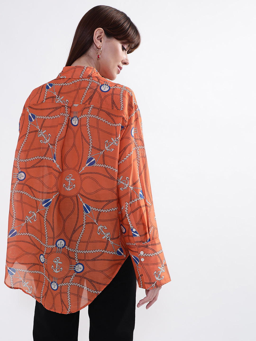 Gant Orange Printed Comfort Fit Shirt