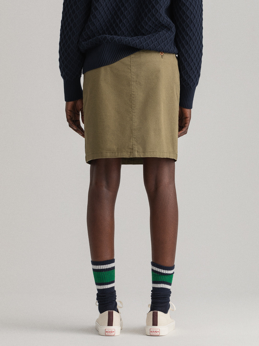 Gant Women Khaki Solid Above Knee-Length Straight Skirt