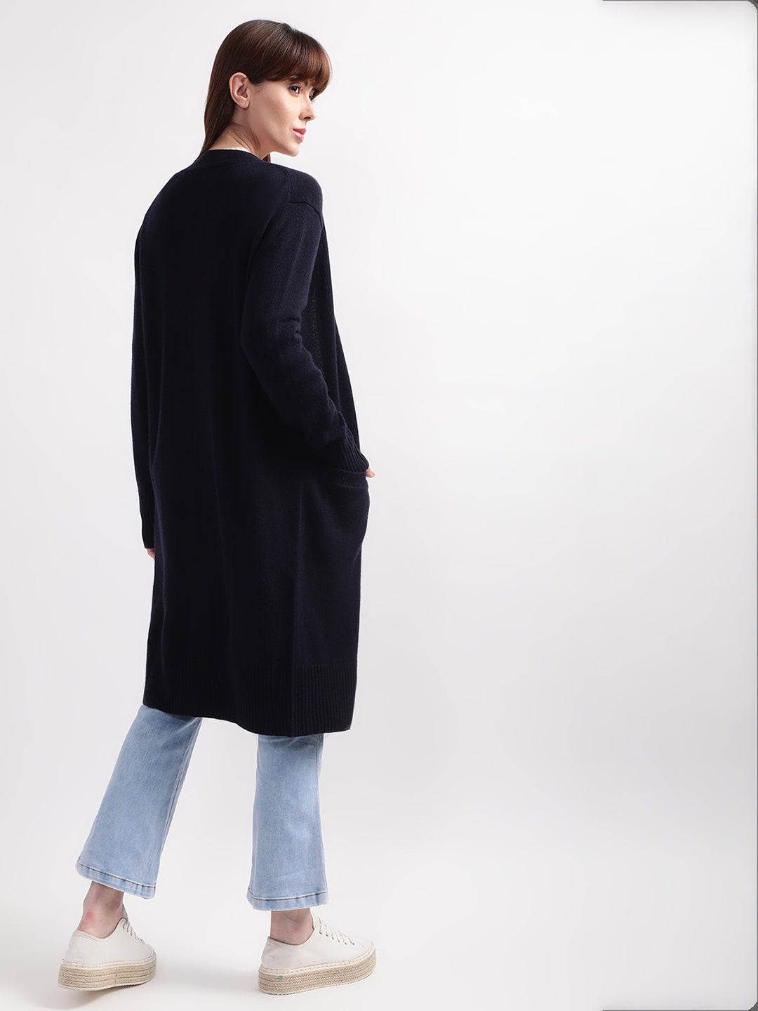 Gant Women Blue Wool Longline Sweater