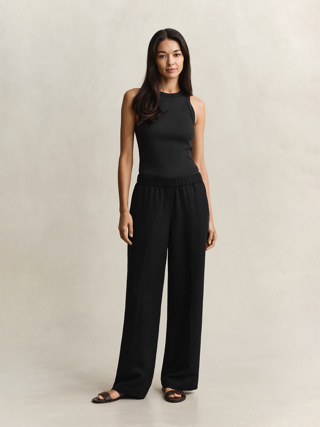 Gant Women Black Linen Blend Pant