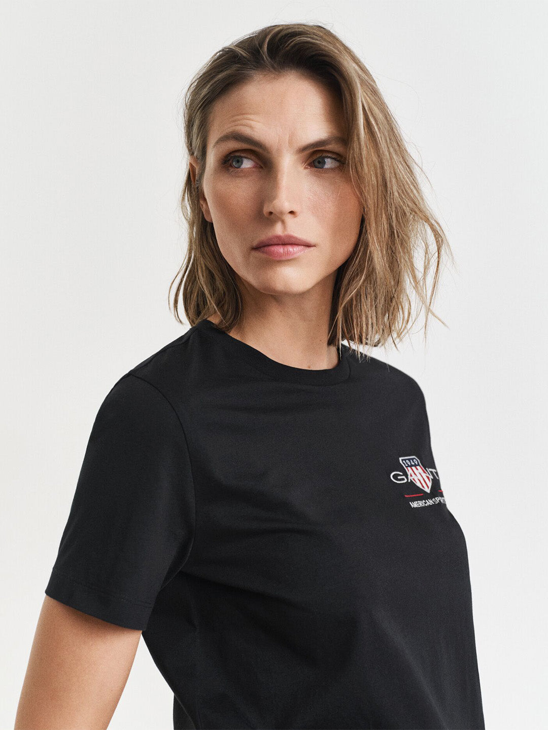 GANT Women Black Archive Shield T-Shirt