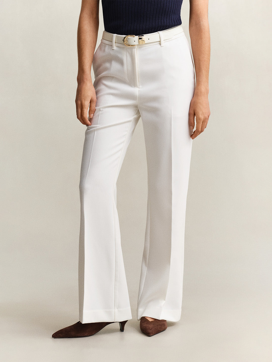 Gant Women White Solid Slim Fit Trouser