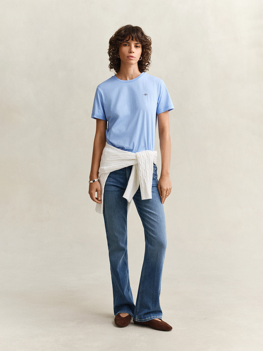 GANT Women Blue Regular Fit Shield T-Shirt