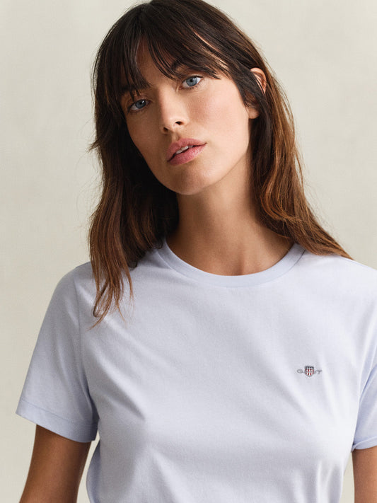 GANT Women Blue Regular Fit Shield T-Shirt