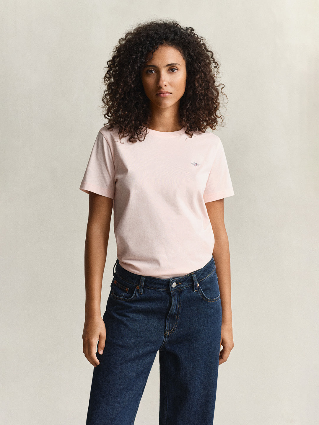 GANT Women Pink Regular Fit Shield T-Shirt