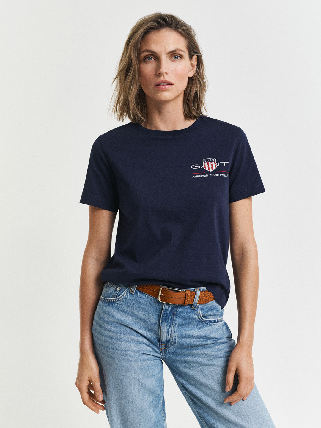 GANT Women Navy Blue Archive Shield T-Shirt