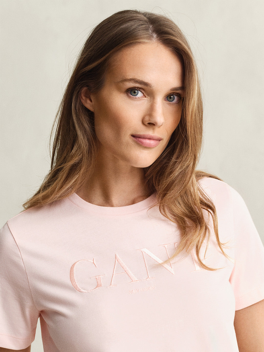 GANT Women Pink Printed Crew Neck T-Shirt
