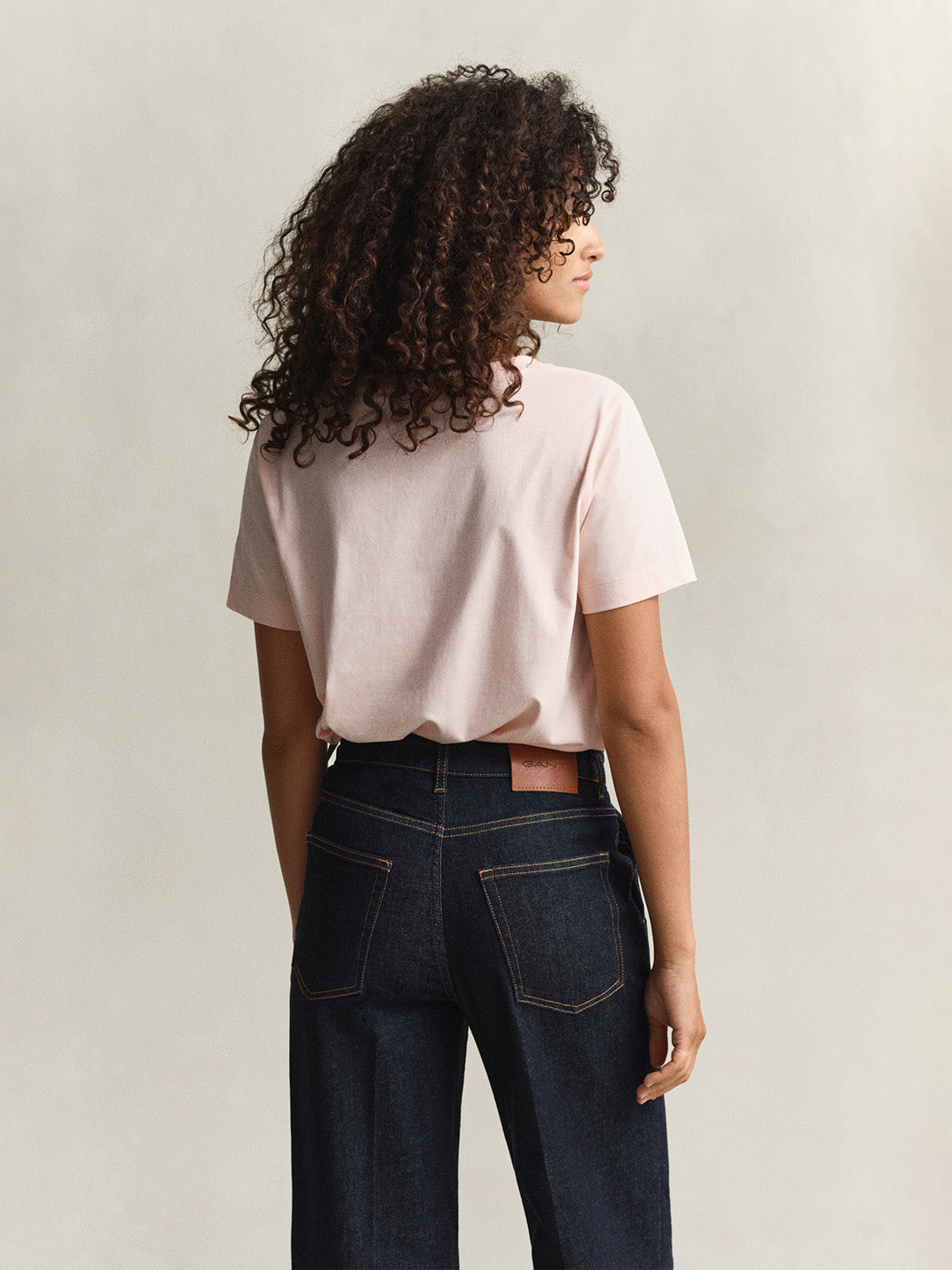 GANT Women Pink Regular Fit V-Neck T-Shirt