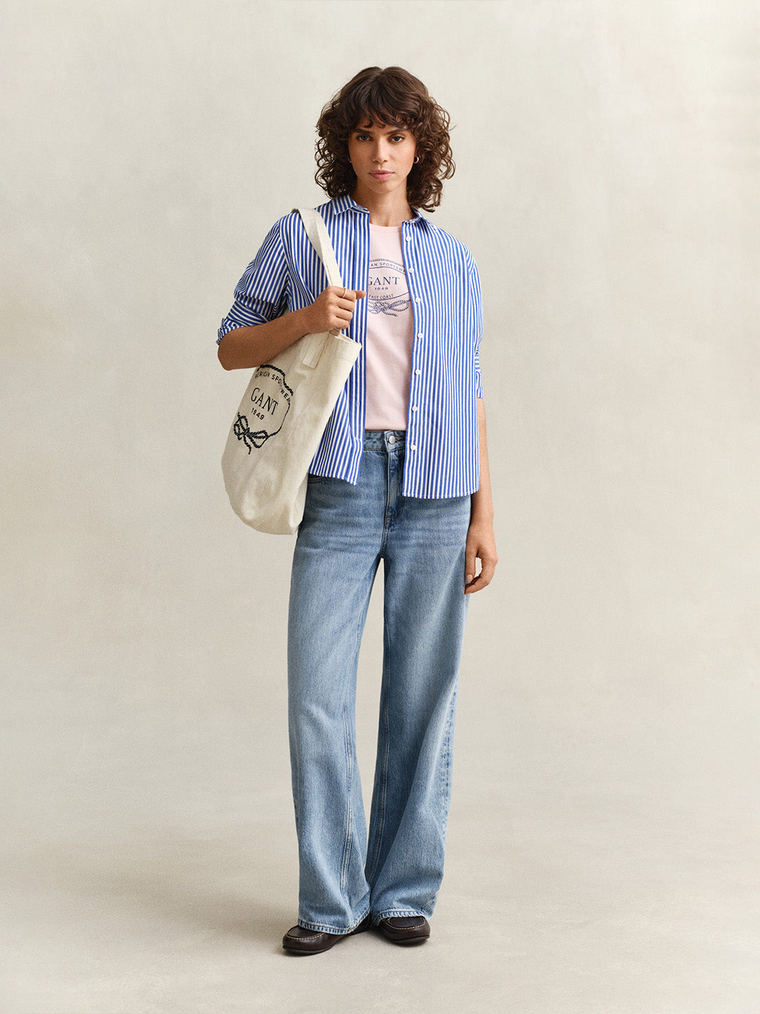 GANT Women Pink Logo Crew Neck T-Shirt