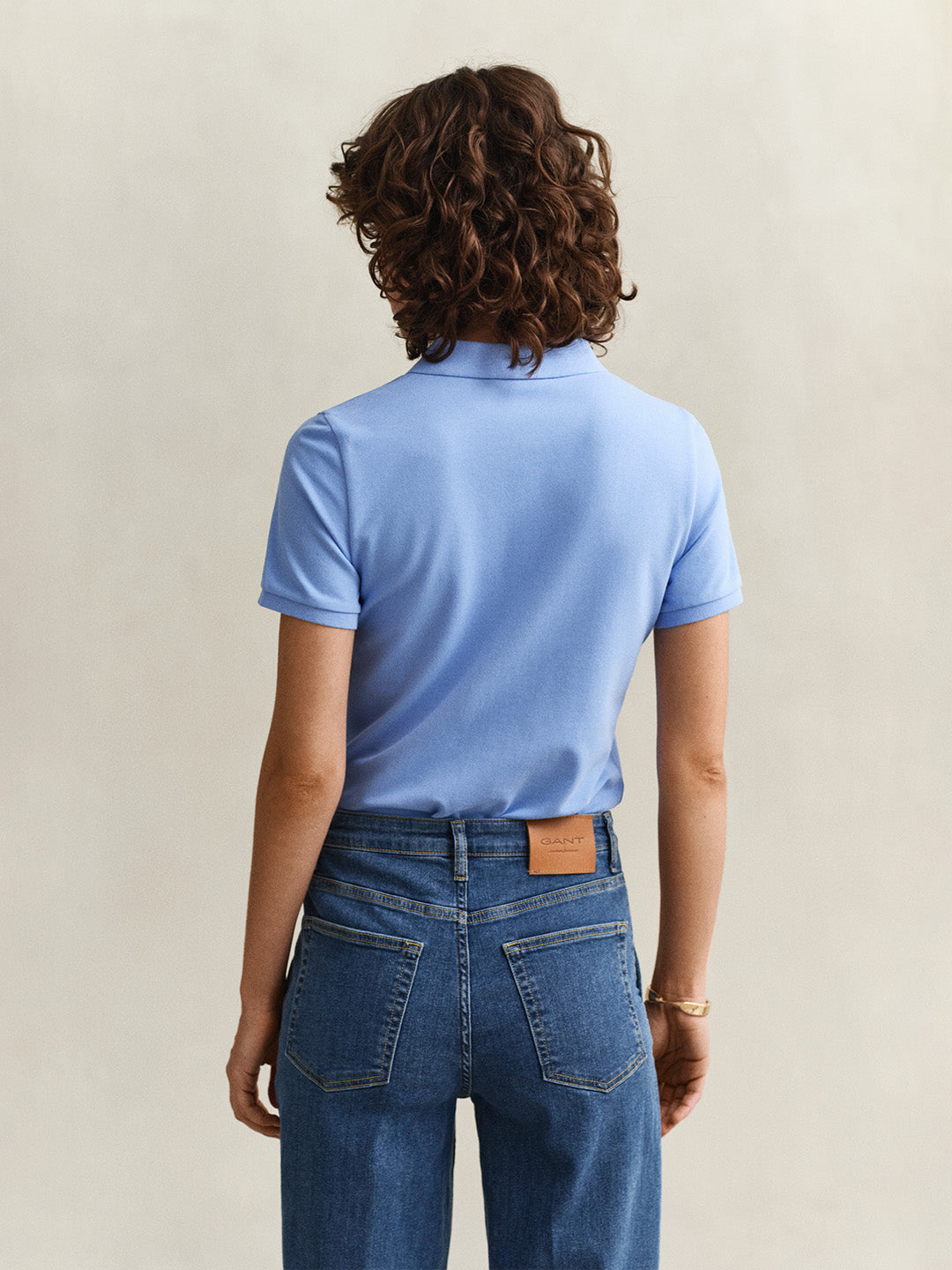 GANT Women Blue Slim Fit Pique Polo T-Shirt