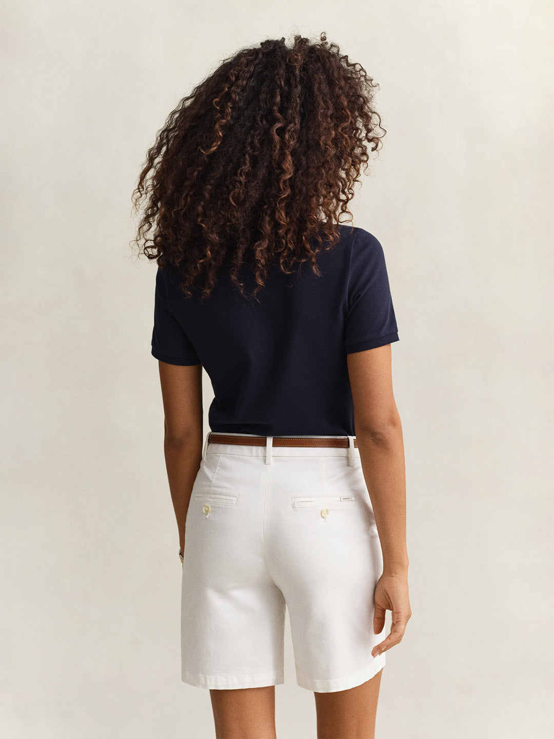 GANT Women Navy Blue Slim Fit Pique Polo T-Shirt