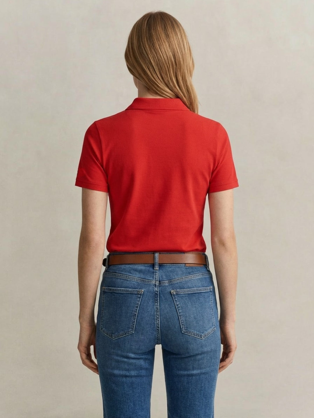 Gant Women Red Contrast Polo T-Shirt
