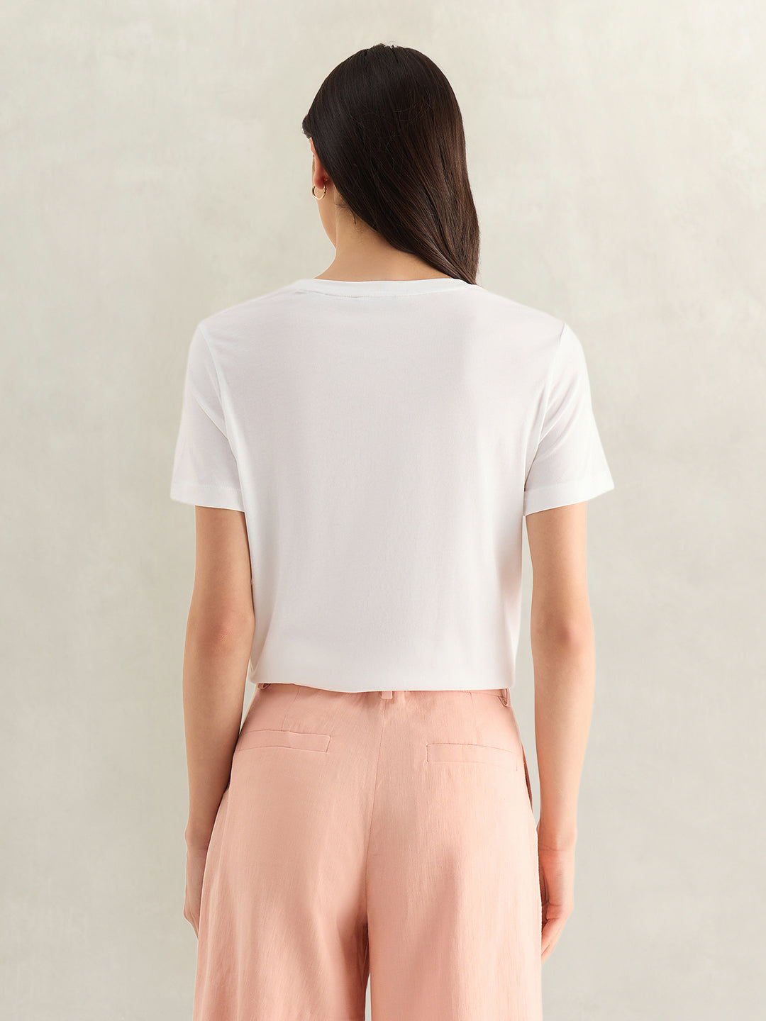 Gant Women White Graphic Print Regular Fit Pure Cotton T-Shirt