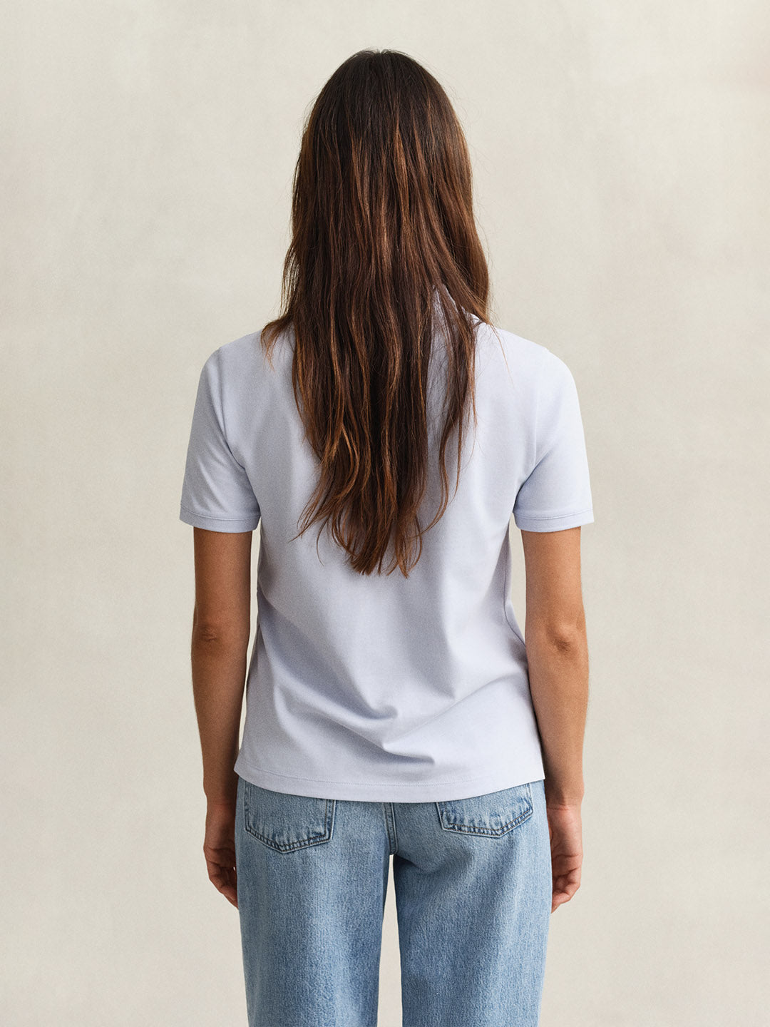 GANT Women Blue Regular Fit Pique Polo T-Shirt