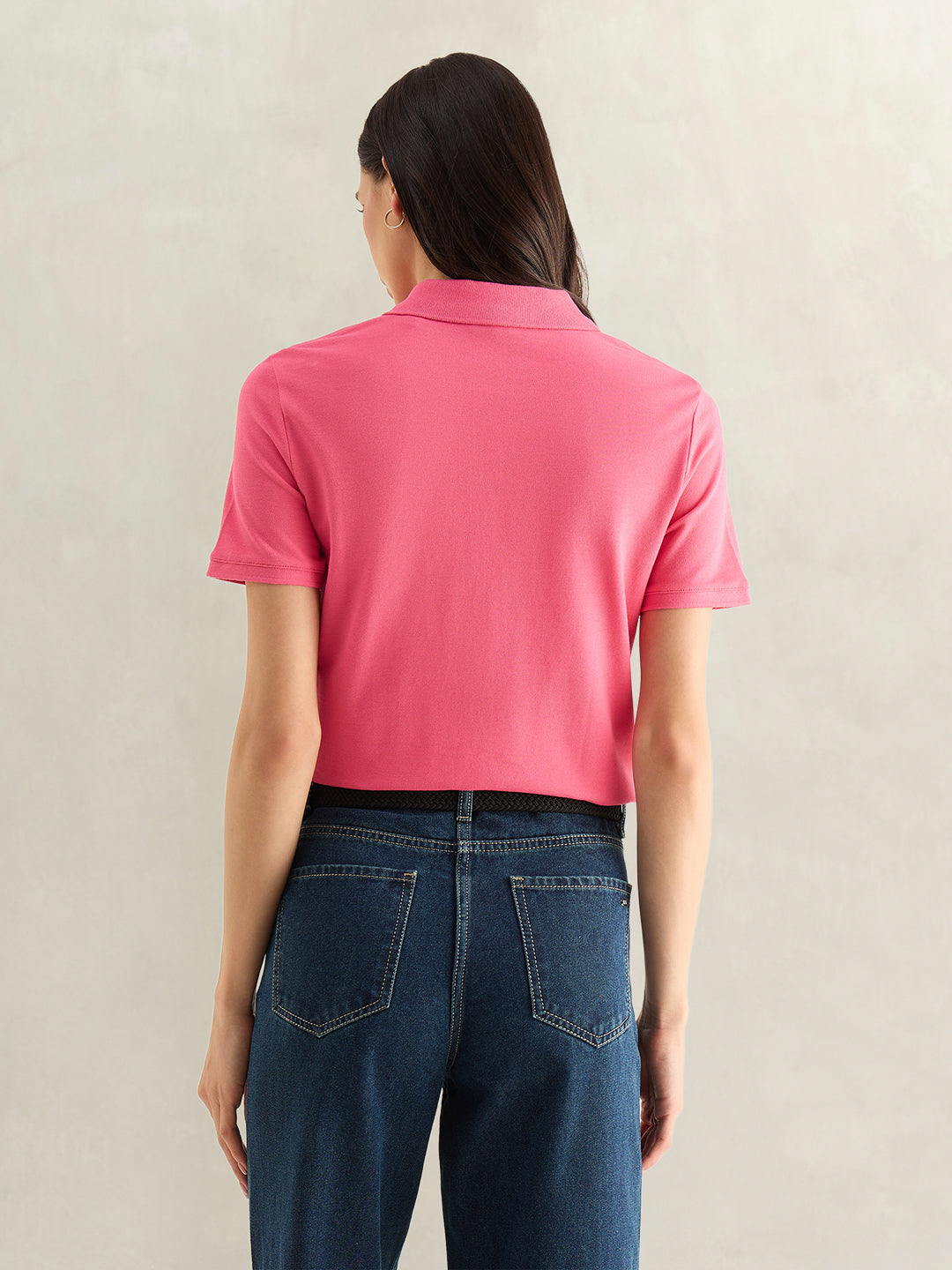 Gant Women Pink Solid Regular Fit Polo T-Shirt
