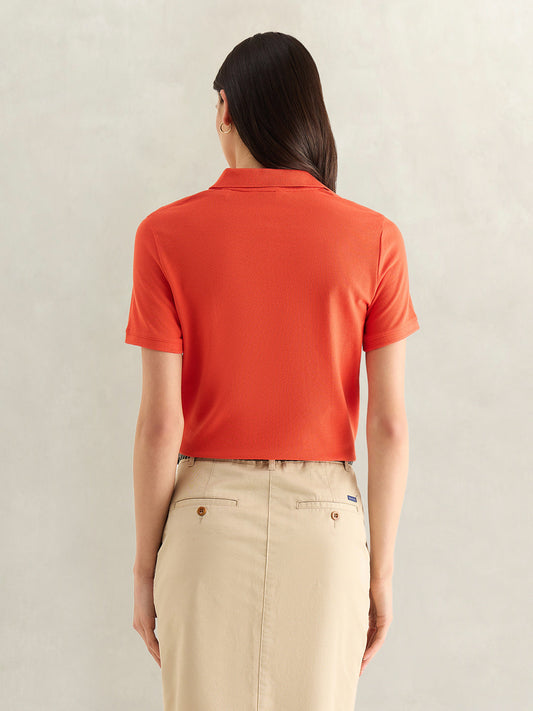 Gant Women Orange Polo T-Shirt